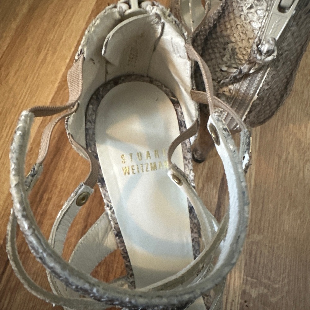 Stuart Weitzman Snakeprint Cut Out Booties Size 9… - image 5